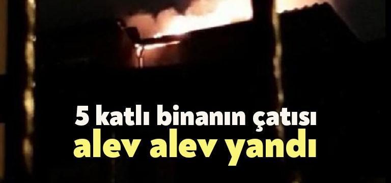 Kocaeli’de ısınan soba bacasının çatıdaki tahtaları tutuşturması sonucu çıkan yangın,