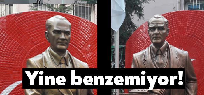 Kocaeli'nin İzmit ilçesinde, Sanat Sokağı'nda yer alan Atatürk büstü bir
