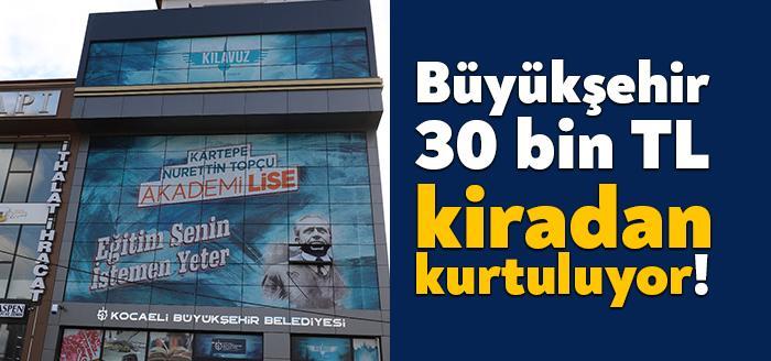 Kocaelei Büyükşehir Belediyesi aylık 30 bin lira kira ödediği Kartepe