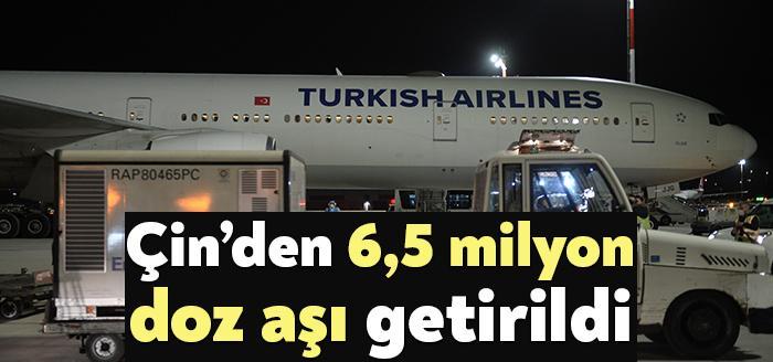 Çin'den 6,5 milyon doz aşıyı taşıyan uçak İstanbul Havalimanı'na indi.