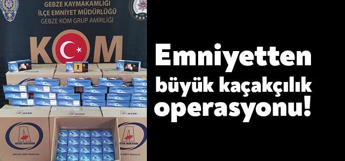 Kocaeli Emniyet Müdürlüğü ekipleri tarafından durdurularak arama yapılan bir araç