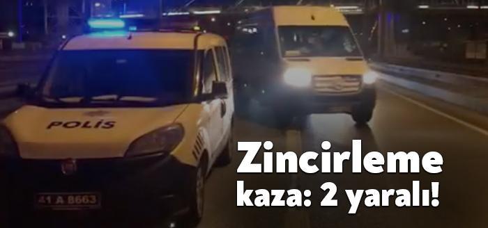 Kocaeli'nin İzmit ilçesinde 3 aracın karıştığı zincirleme trafik kazasında 2