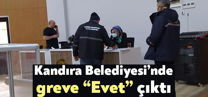 Hizmet-İş Sendikası Kocaeli Şubesi'ne üye işçiler, Kandır Belediyesi'nde toplu iş