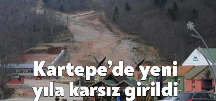 Kocaeli’nin Kartepe ilçesindeki Kartepe Kayak Merkezi'nde yeni yıla kar olmadan
