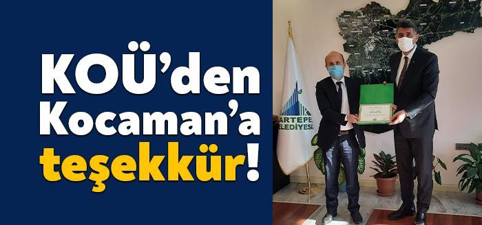 Kartepe Belediye Başkanı Av.M.Mustafa Kocaman’ı ziyaret eden KOÜ Genel Sekreter