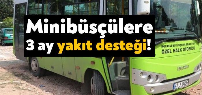 Kocaeli genelinde toplu taşıma hizmeti veren esnafa 3 ay süreyle