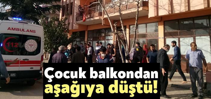 Kocaeli Başiskele Vezirçiftliği Mahallesinde balkon korkuluklarından aşağıya düşen 2 buçuk