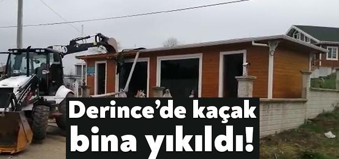 Derince Belediyesi Yapı Kontrol Müdürlüğü ekipleri ilçedeki kaçak yapılarla mücadele