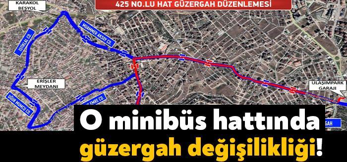 Kocaeli Büyükşehir Belediyesi Gebze’de hizmet veren 425 No.lu hatta güzergah