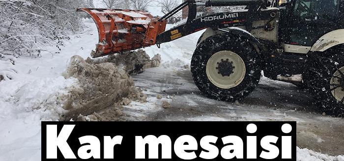 Kent genelinde etkili olan kar yağışına karşı dün geceden beri