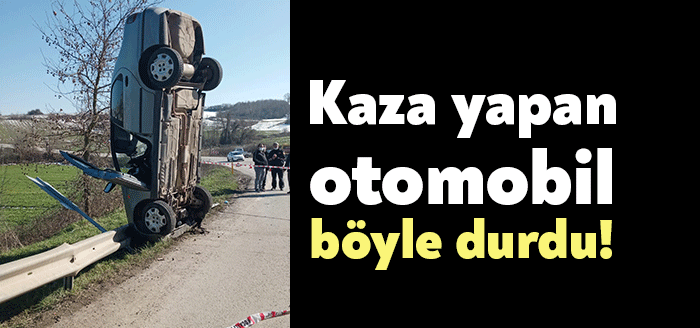 Kandıra merkez ışıklar mevkisinde kontrolden çıkarak orta refüje çarpan ve