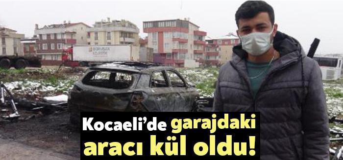 Kocaeli’nin Darıca ilçesinde garaj içerisinde alev alan otomobil hurdaya döndü.