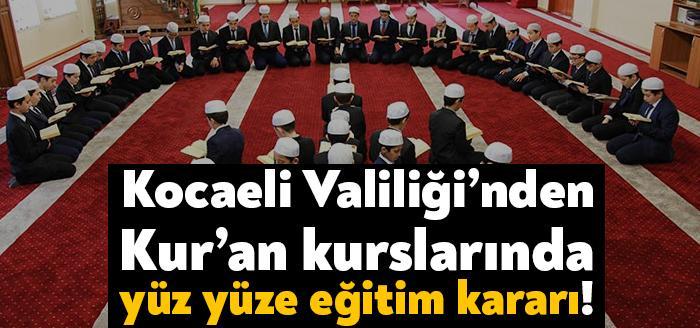 Kocaeli Valiliği İl Umumi Hıfzı Sıhha Kurulu Kur'an Kurslarının yüz