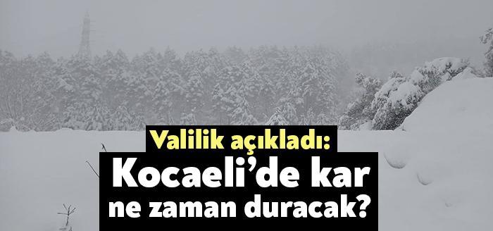 Kocaeli Valiliği, Kocaeli’yi etkisi altına alan yoğun kar yağışıyla ilgili 