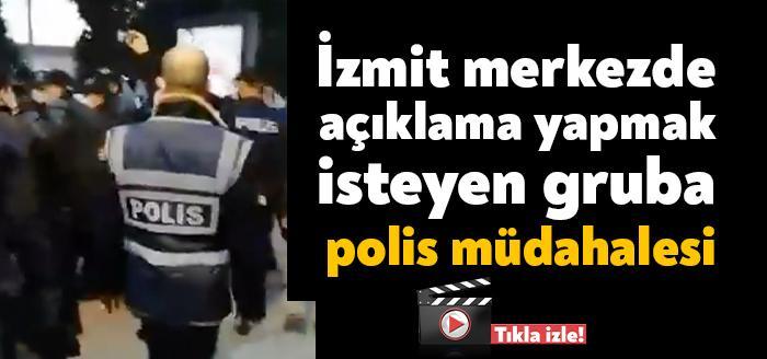 Kocaeli Üniversitesi öğrencilerinin düzenlediği basın açıklamasına polis müdahale etti.