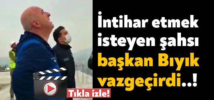 Darıca'da intihar etmek için inşaatta bulunan bir kulenin üzerine çıkan