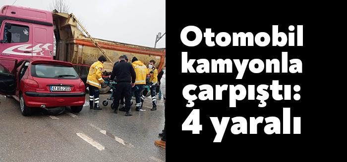 Kandıra D-605 karayolu cezaevi mevkisinde otomobilin kamyonla çarpışması sonucu meydana