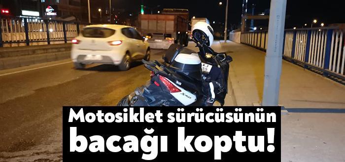 Kocaeli'nin Gebze ilçesinde, otomobilin çarptığı motosikletin sürücüsü İbrahim Mamak, ağır yaralandı. Bacağı