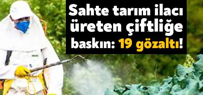 Körfez Sevindikli Mahallesinde bulunan hayvan çiftliğinde sahte tarım ilacı üretimi