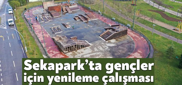 Kocaeli Büyükşehir Belediyesi Seka Park’ta yer alan kaykay pistinde yenileme