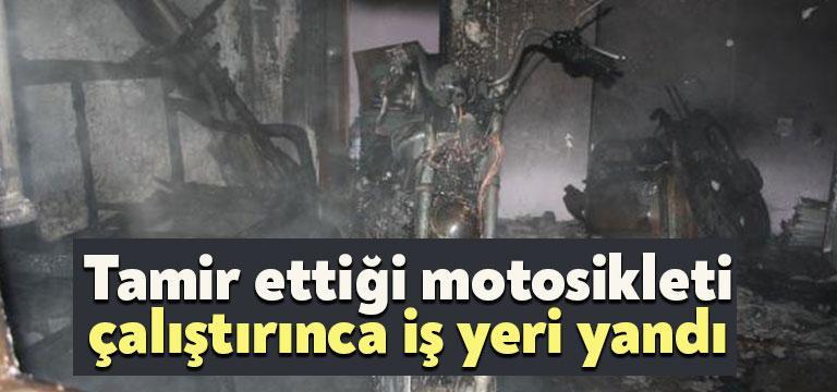 Kocaeli’de iki katlı bir evin tamirhane olarak kullanılan giriş katında,