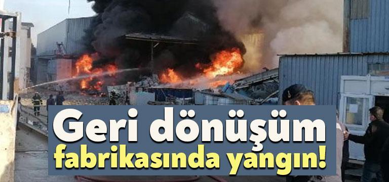 Kocaeli'nin Gebze ilçesinde bir geri dönüşüm fabrikasında yangın çıktı.