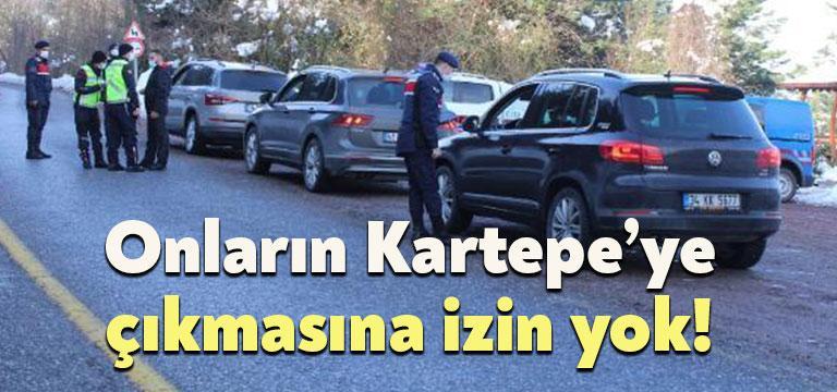 Kocaeli'de jandarma ekipleri, sokağa çıkma kısıtlaması nedeniyle Kartepe kayak merkezinde