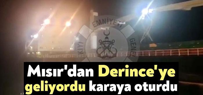 Çanakkale’nin Bozcaada ilçesinde, silika kumu yüklü Panama bayraklı 149 metre uzunluğundaki