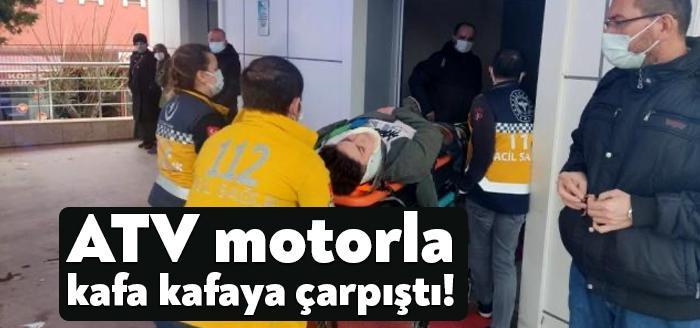 Kocaeli'nin Gölcük ilçesinde ATV motor ile otomobilin kafa kafaya çarpışması