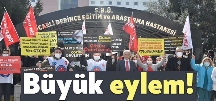 Türk Sağlık-Sen Kocaeli Şubesi Başkanı Ömer Çeker, dün S.B.Ü. Derince
