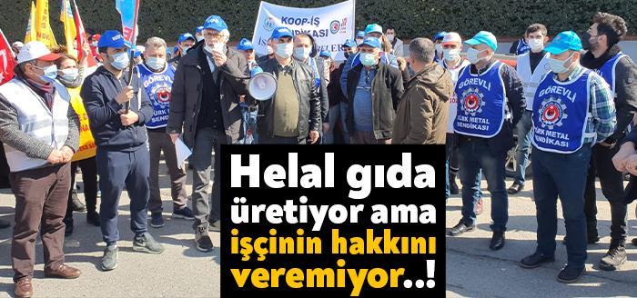Kocaeli'nin Çayırova ilçesinde üretim yapan Amana Foods işçileri bugün yine