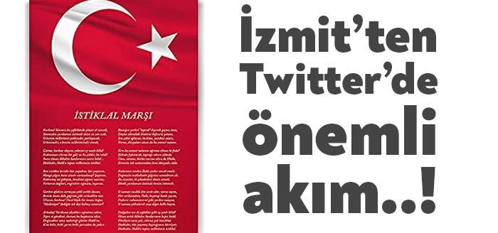 İzmit Belediyesinin İstiklal Marşı’mızın kabulünün 100. yılında Twitter’da başlattığı akıma