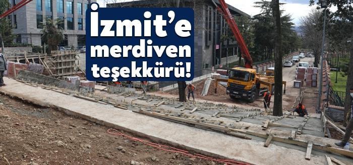 Serdar Mahallesi’nde devam eden Engelsiz Merdiven Projesi’nden büyük memnuniyet duyan