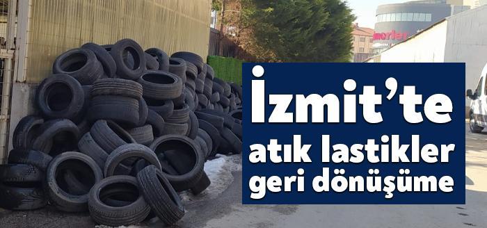 İzmit Belediyesi yol kenarlarına ve boş arazilere atılan ve lastikçilerin