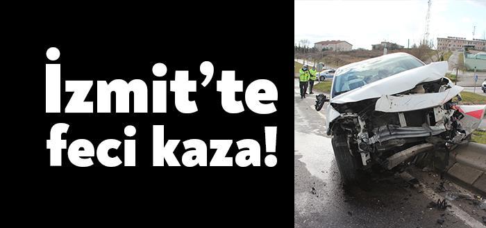 İzmit Tepeköy Mahallesi Kurtuluş Bulvarı üzerindeki kavşakta iki otomobilin çarpışması