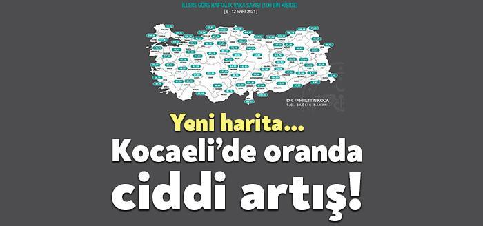 Bakan Koca bu akşam güncellenmiş vaka haritasını açıkladı. Haritada Kocaeli’de