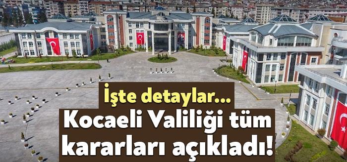 Bugün gerçekleştirilen kabine toplantısının ardından Kocaeli’nin turuncu (Yüksek Risk) grubunda