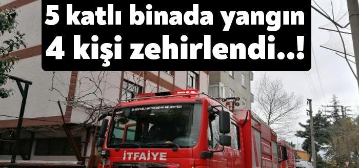 Kocaeli'nin Gebze ilçesinde 5 katlı bir binada çıkan yangında 4