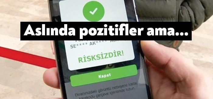 Covid-19’a yakalanan ve testi pozitif çıkan bir yurttaşın HES uygulamasında