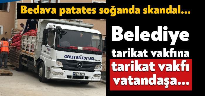 Kocaeli'nin Darıca ilçesinde AKP'li Gebze Belediyesi patates soğan yüklü bir