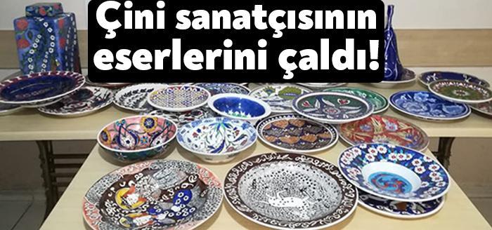 Kocaeli'nin Darıca ilçesinde, çini sanatçısının atölyesinden 650 bin TL değerindeki yaklaşık 200 adet