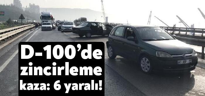 Kocaeli'nin Körfez ilçesinde 7 aracın karıştığı zincirleme trafik kazasında 6