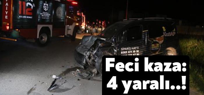 Kocaeli'nin Kartepe ilçesinde kavşakta hafif ticari araç ile otomobilin çarpışması
