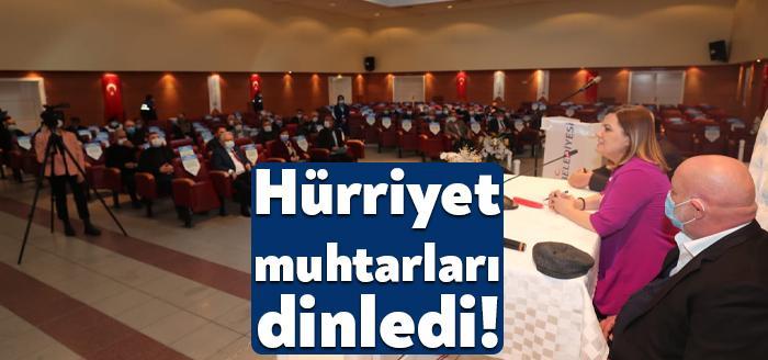 İzmit Belediye Başkanı Av. Fatma Kaplan Hürriyet, muhtarlarla bir araya