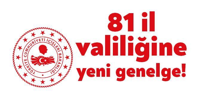 İçişleri Bakanlığı 81 il valiliğine yeme içme yerlerine yönelik olarak