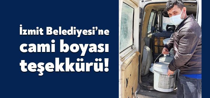 Arpalık İhsaniye Köyü sakinleri, cami için dış cephe boya malzemesi