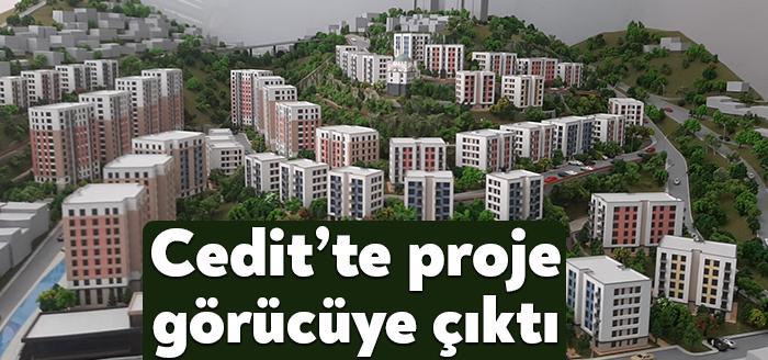 Cedit Dönüşüm projesinde 115 kişiyle sözleşme imzalanırken proje maketi Proje