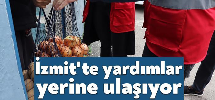 İzmit Belediyesinin Kardeş Eller Projesi aracılığıyla yardım hareketine katılan hayırseverlerin