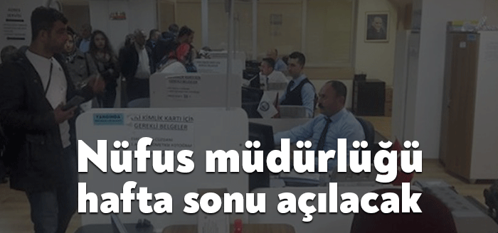 Kocaeli Valiliği, (2021-DİB-MBSTS) ve (2020-DHBT) sınavları nedeniyle nüfus müdürlüğünün hafta