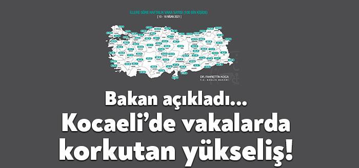 Sağlık Bakanı Fahrettin Koca, 100 bin nufüsta vaka sayısını gösteren